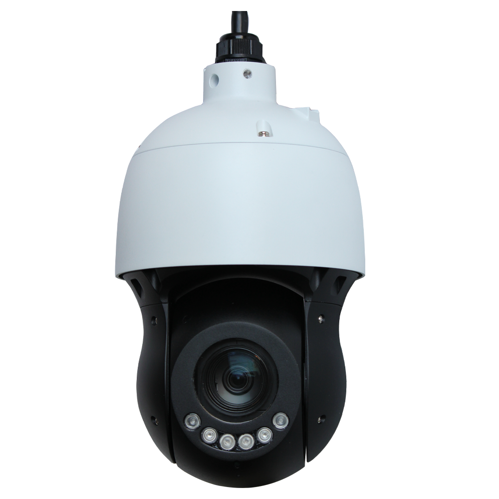 POE IR Speed Network Dome PTZ Camera with Red-blue Light and Two-way Audio